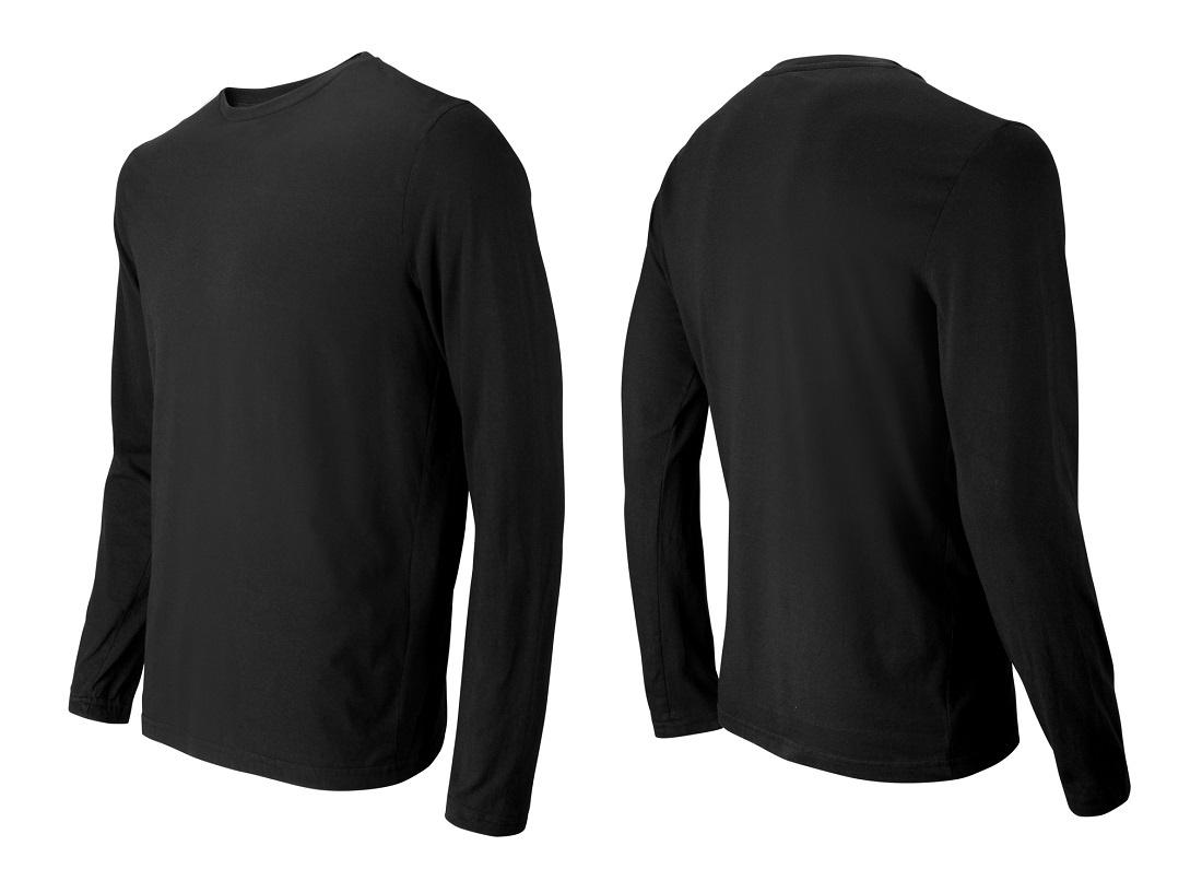 czarny t-shirt z długim rękawem